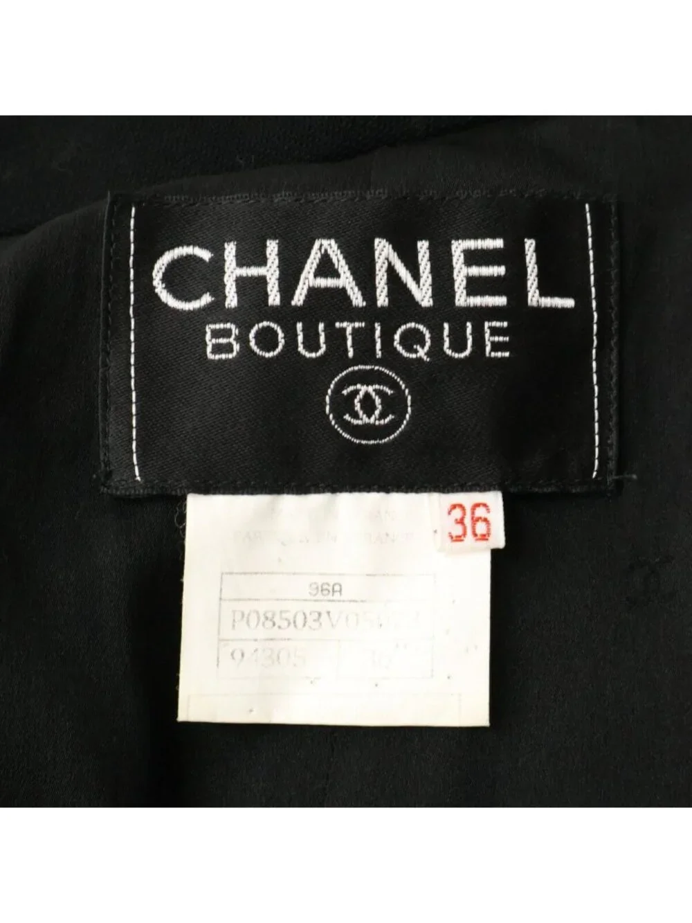 Chanel 96A Wool CC Logo Button Hem Chain Decoration Single Jacket 36